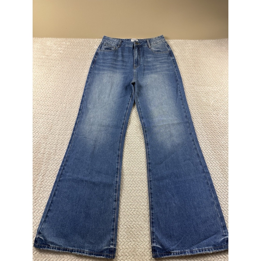 Twelve by On‎ the Twelfth High Rise Long Flare Jeans Medium Wash 28 (30x34) Tall